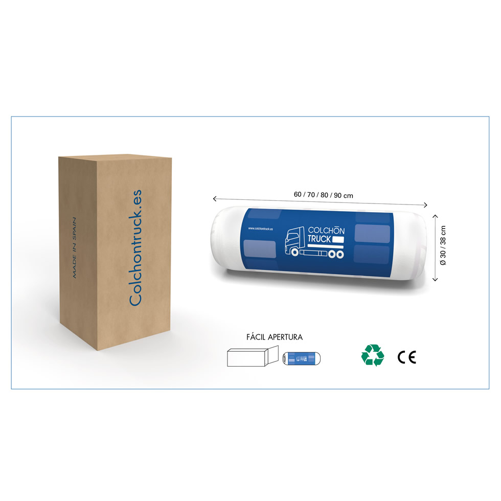 embalaje colchon enrollado viscoelastica caja carton angarama facil apertura