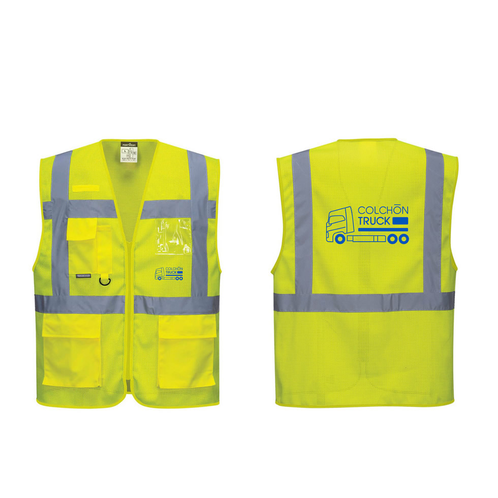 chaleco excusite meshair athens alta visibilidad amarillo unisex poliester camión refrescante bolsillos